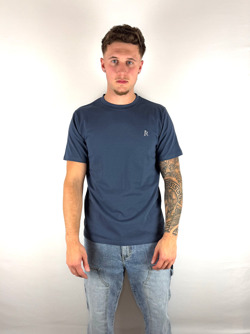Navy Blue Embroidered T-Shirt