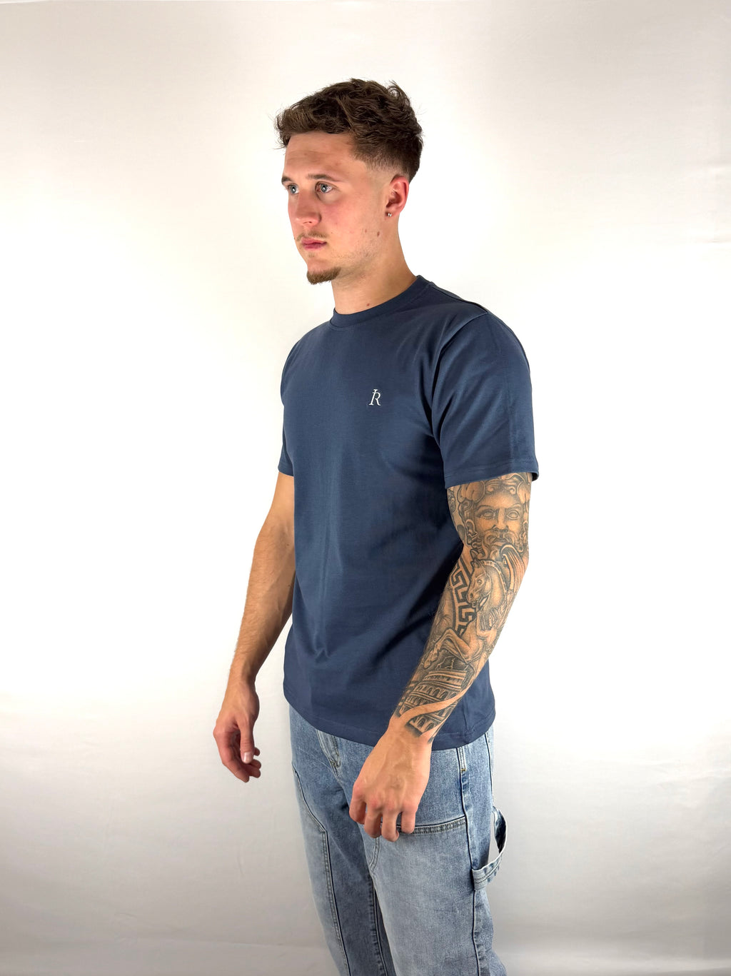 Navy Blue Embroidered T-Shirt