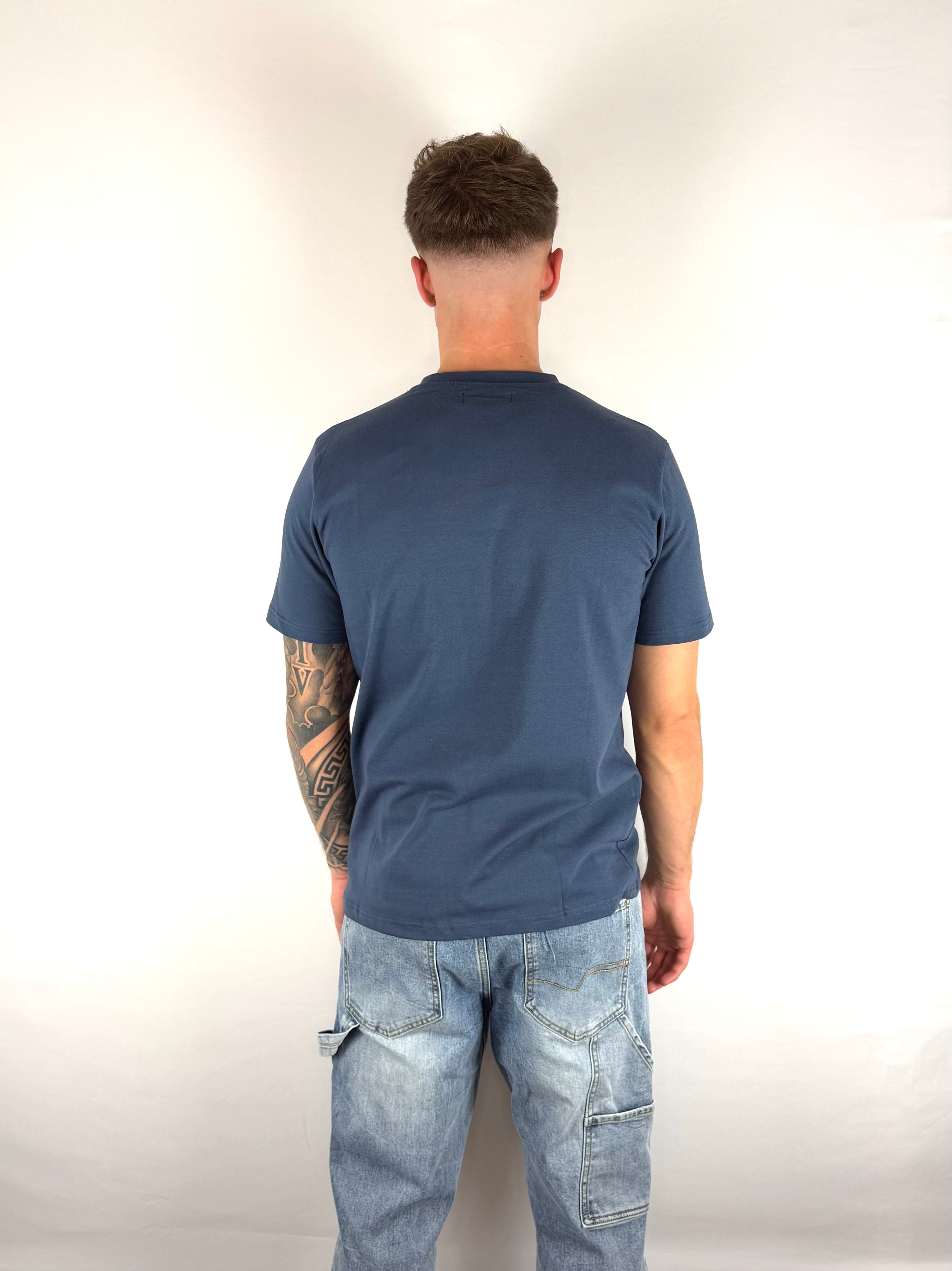 Navy Blue Embroidered T-Shirt