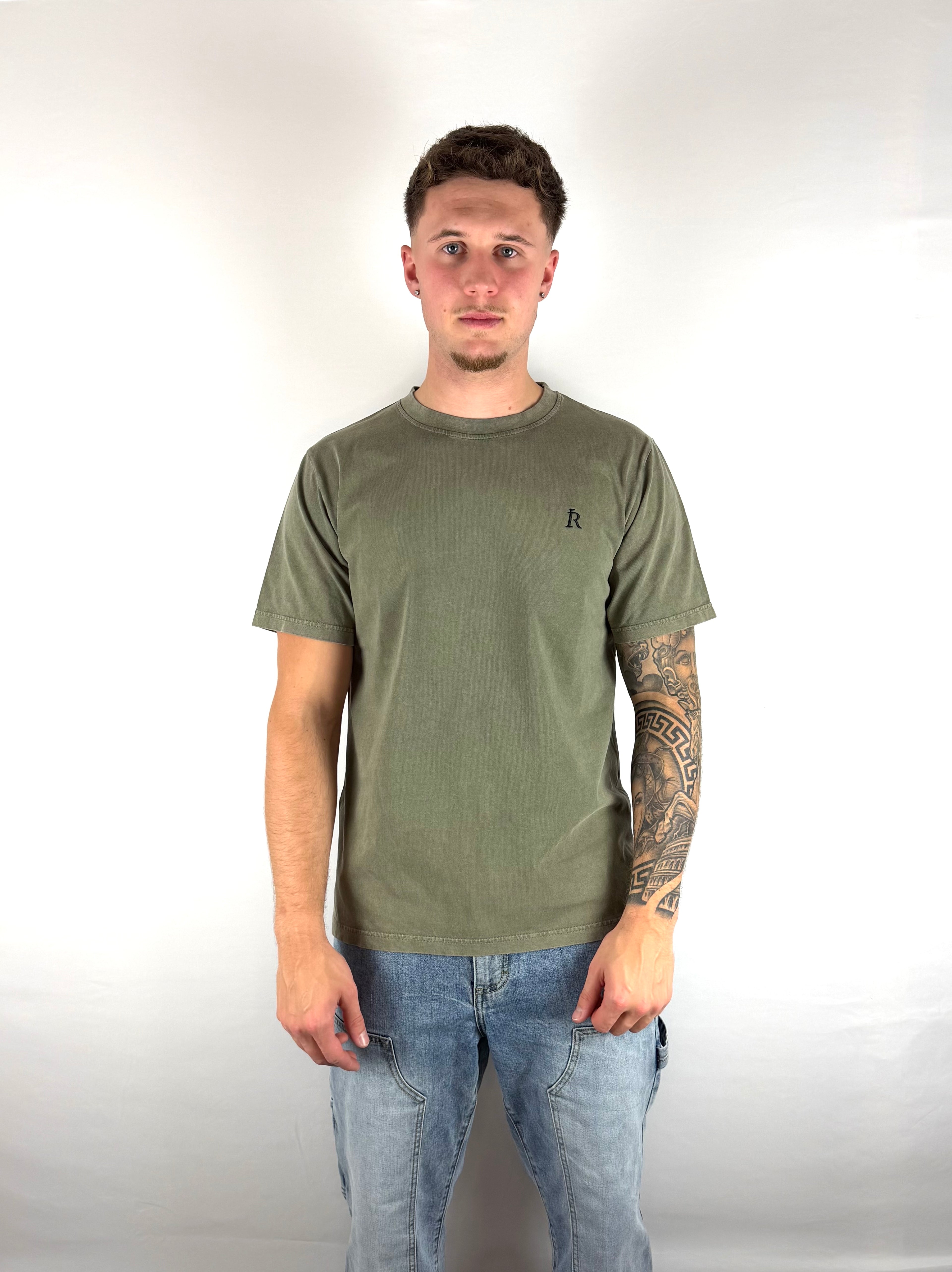 Vintage Olive Embroidered T-Shirt