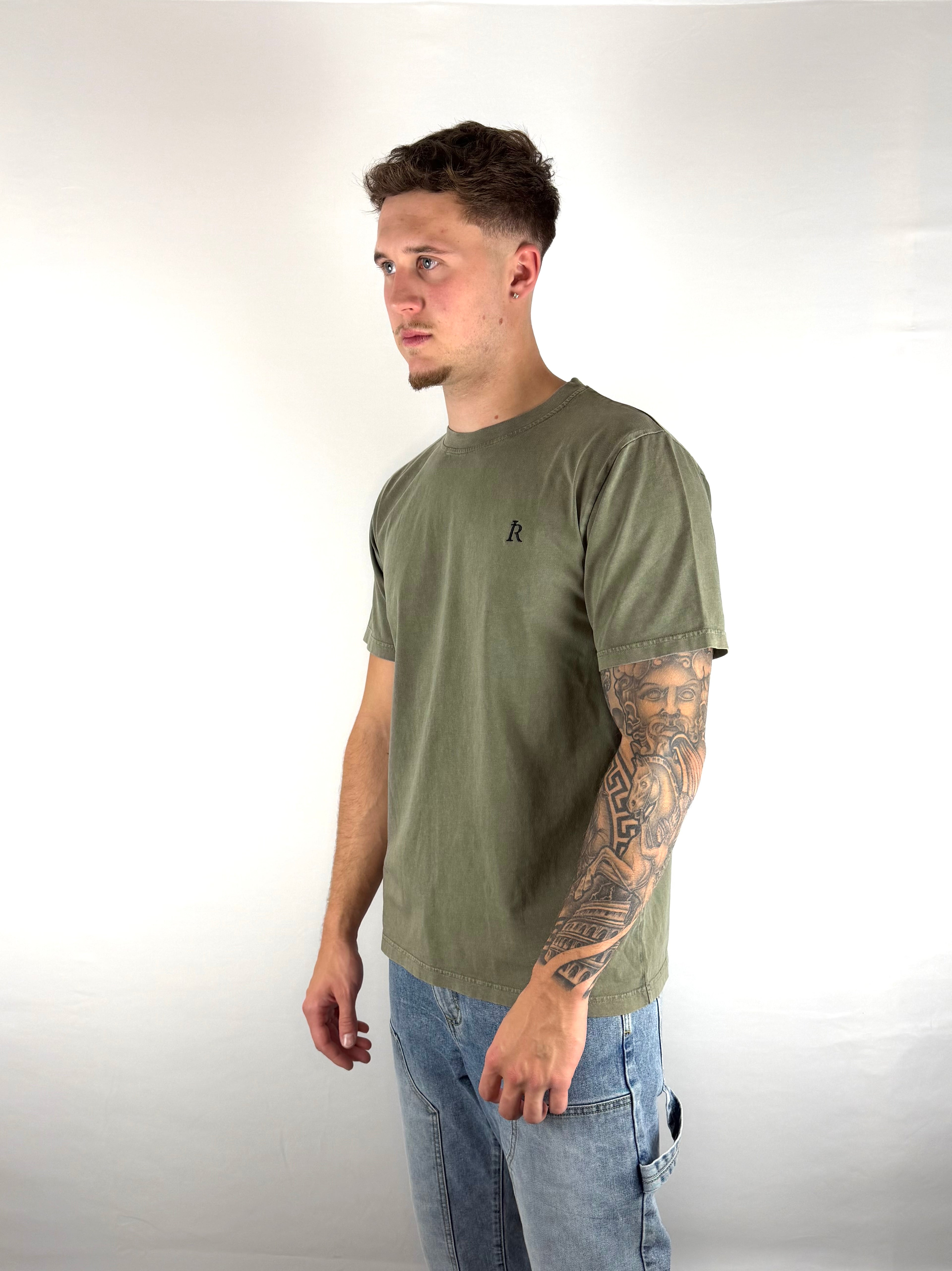 Vintage Olive Embroidered T-Shirt