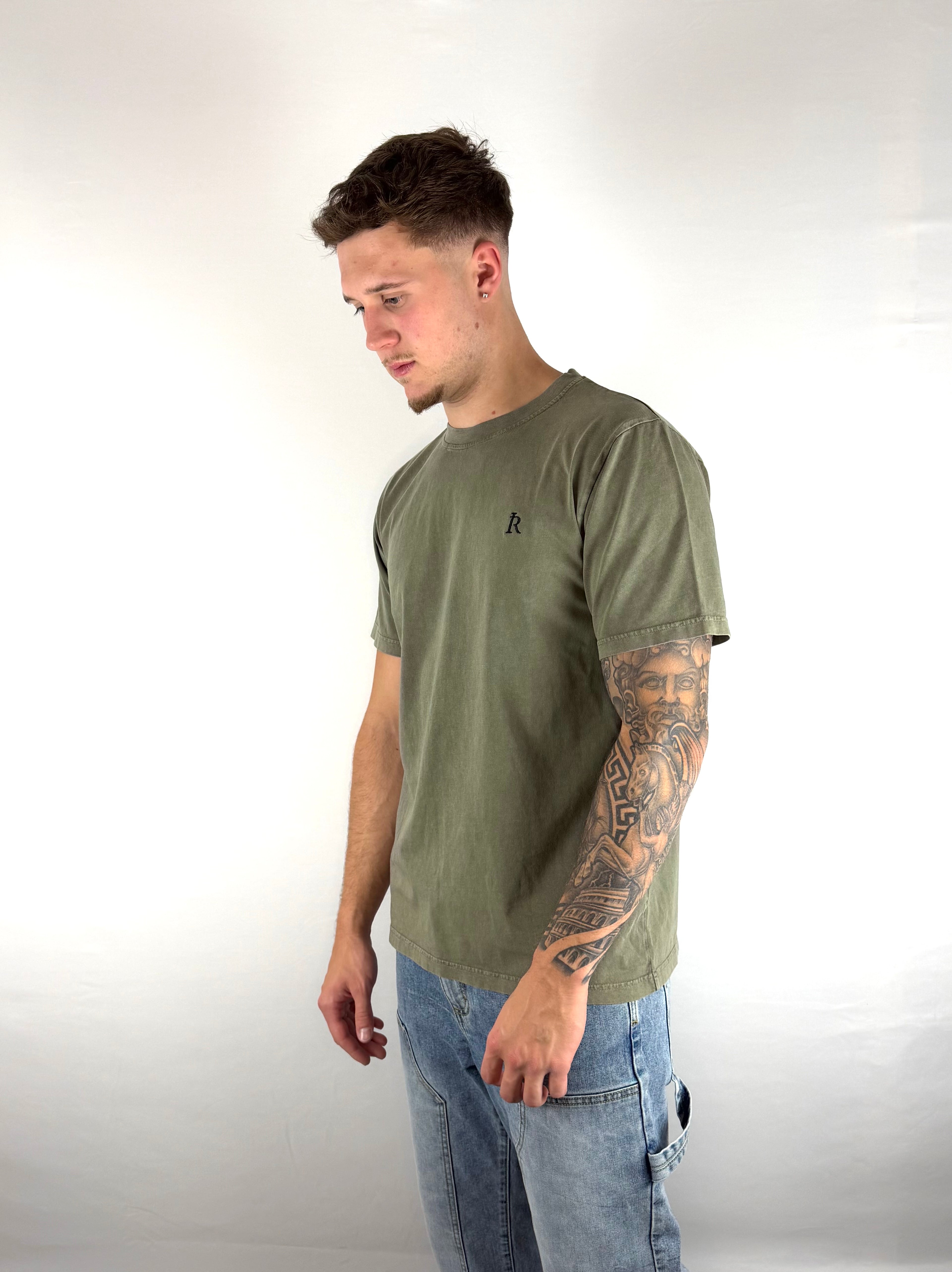 Vintage Olive Embroidered T-Shirt