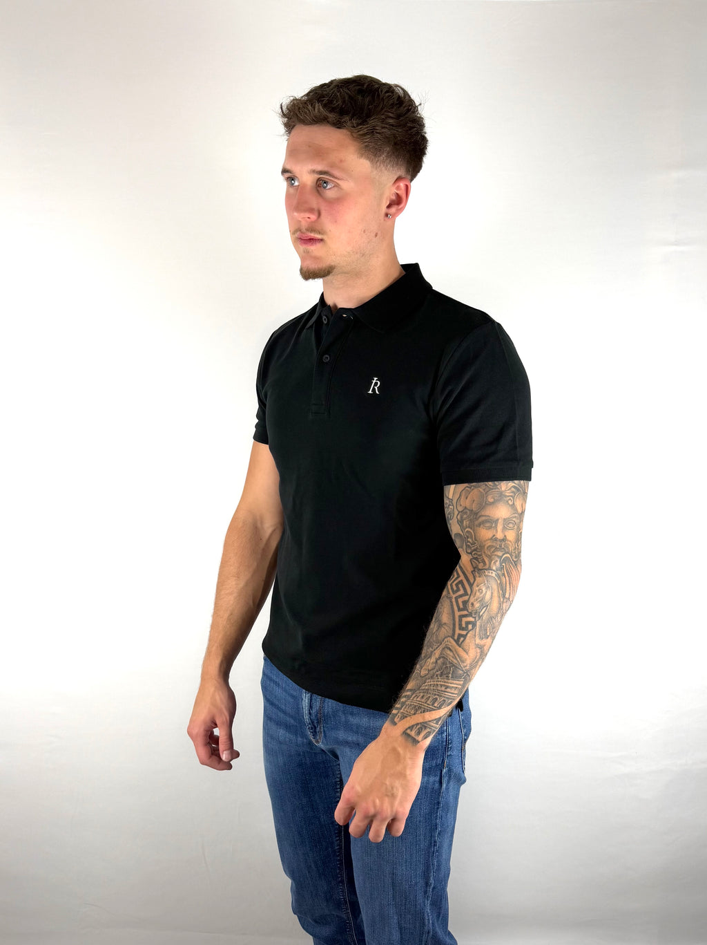 Black Embroidered Polo