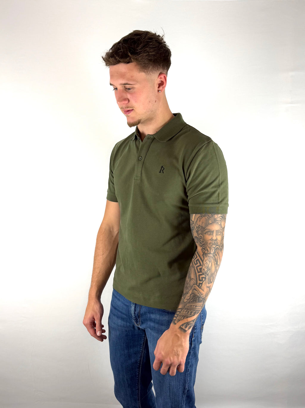 Khaki Embroidered Polo