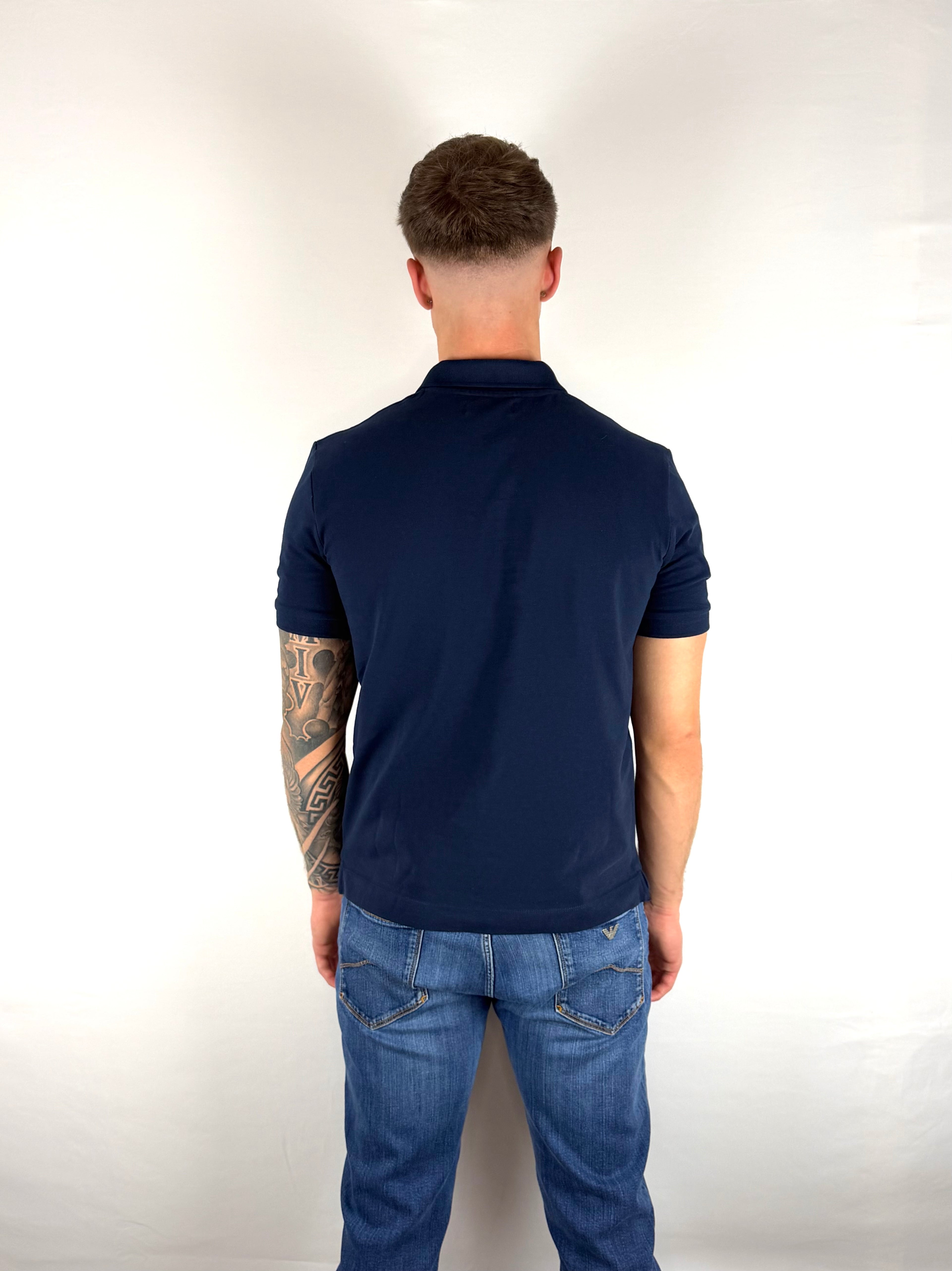 French Navy Embroidered Polo