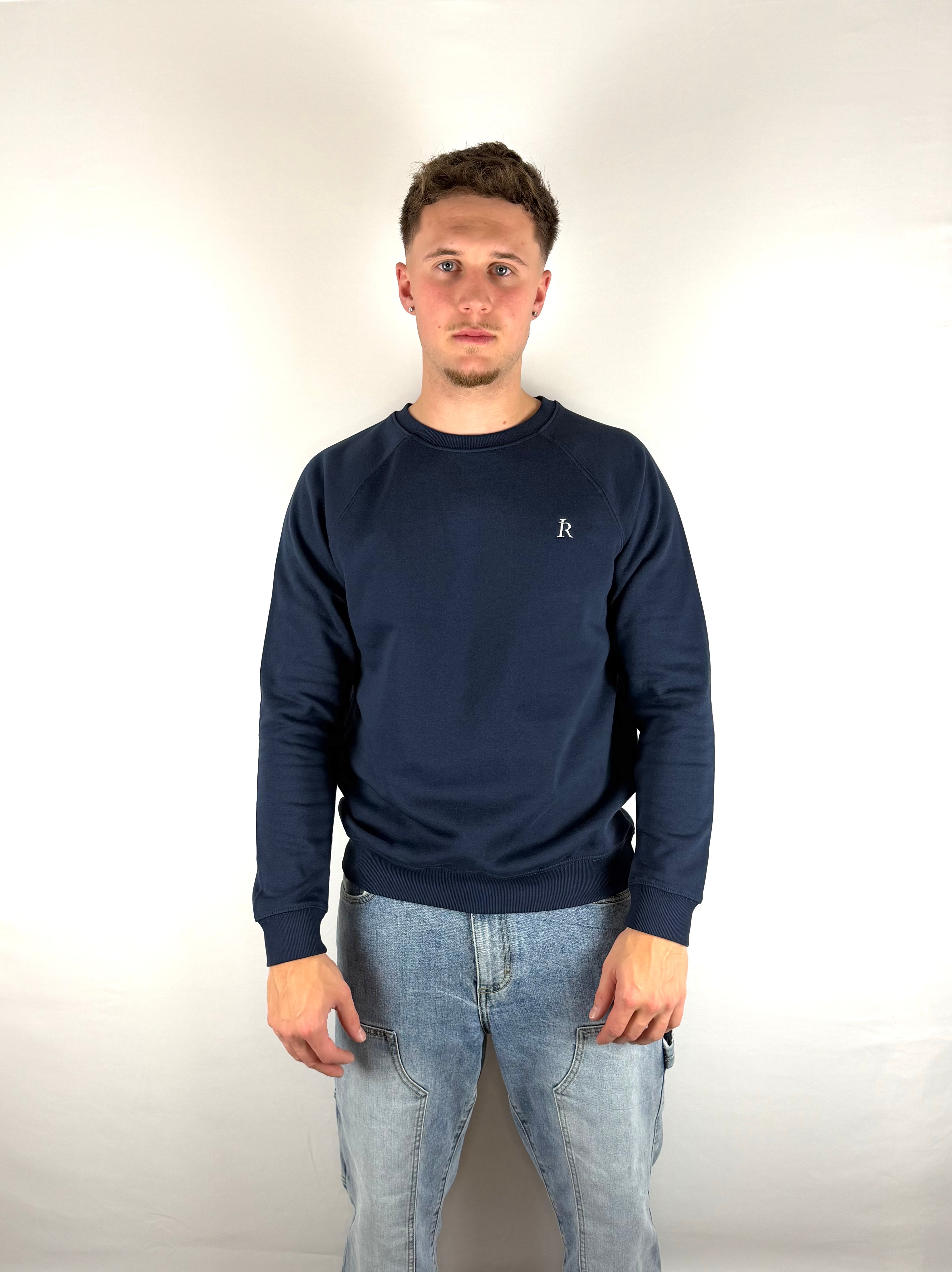 French Navy Embroidered Sweater