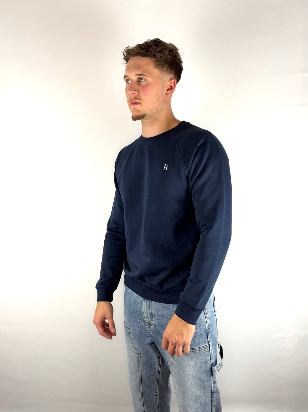 French Navy Embroidered Sweater