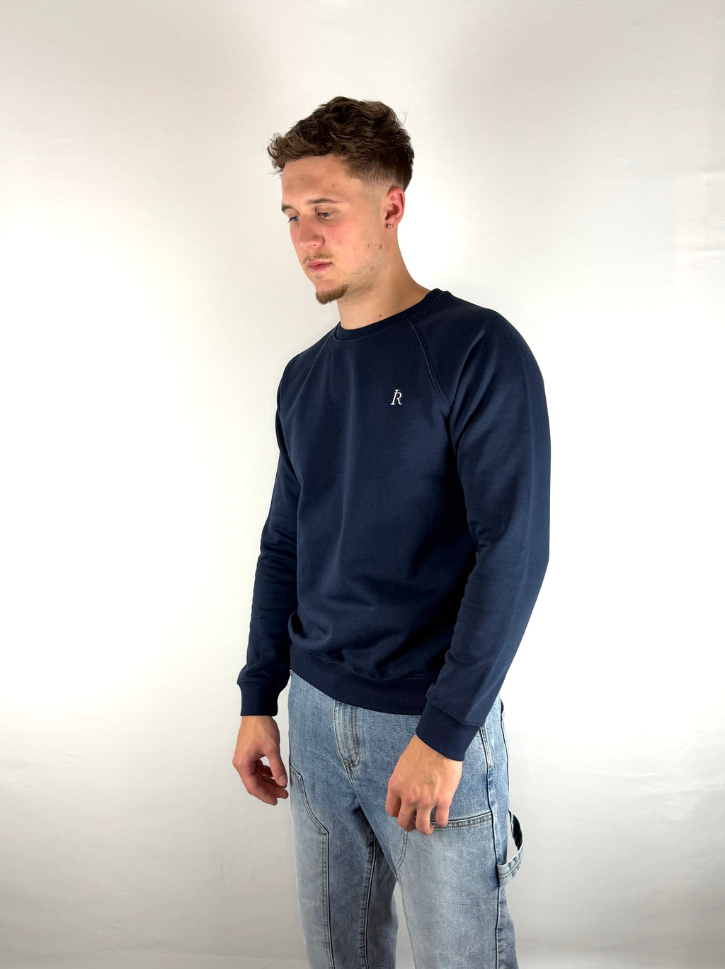 French Navy Embroidered Sweater