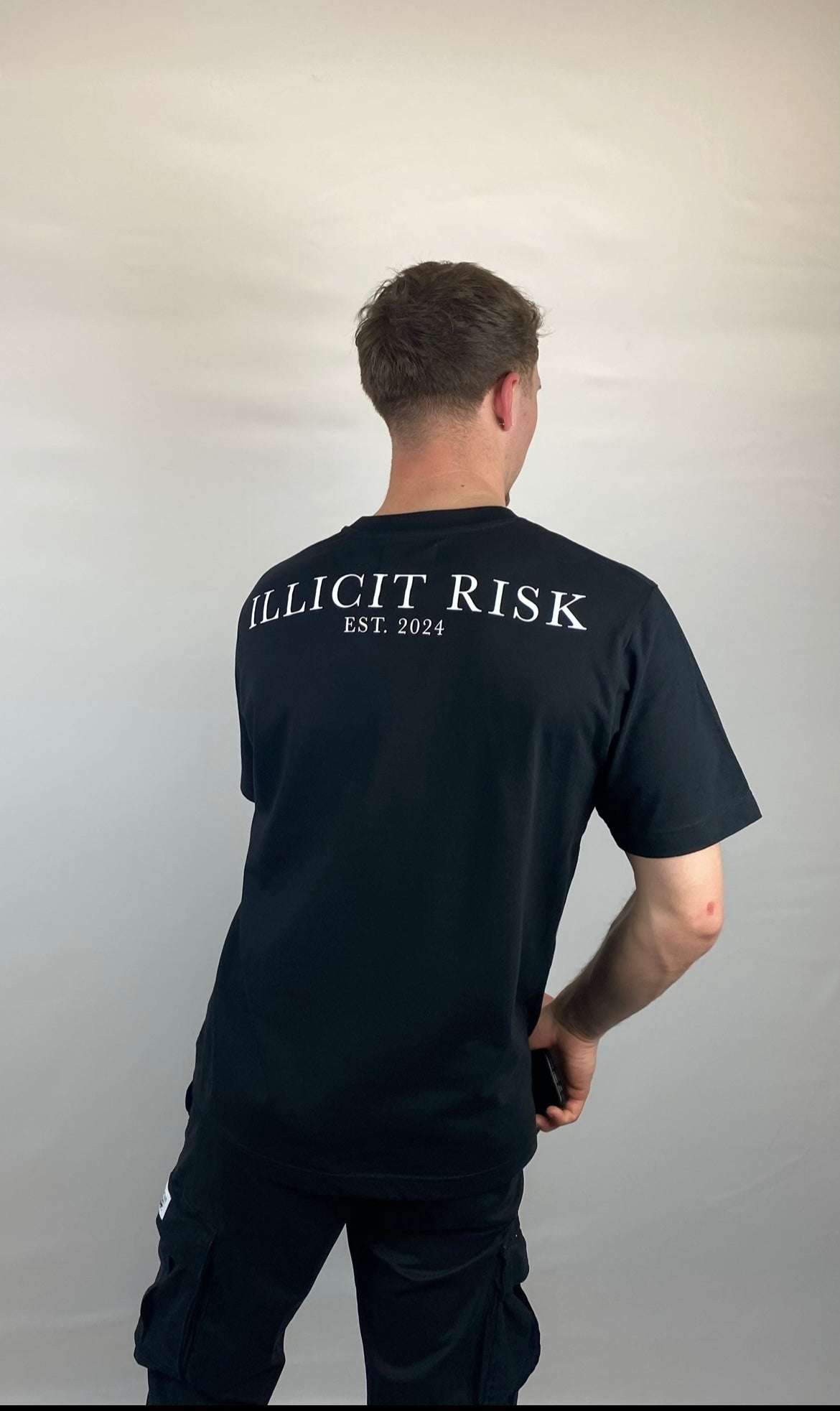 illicit risk black oversized T-shirt