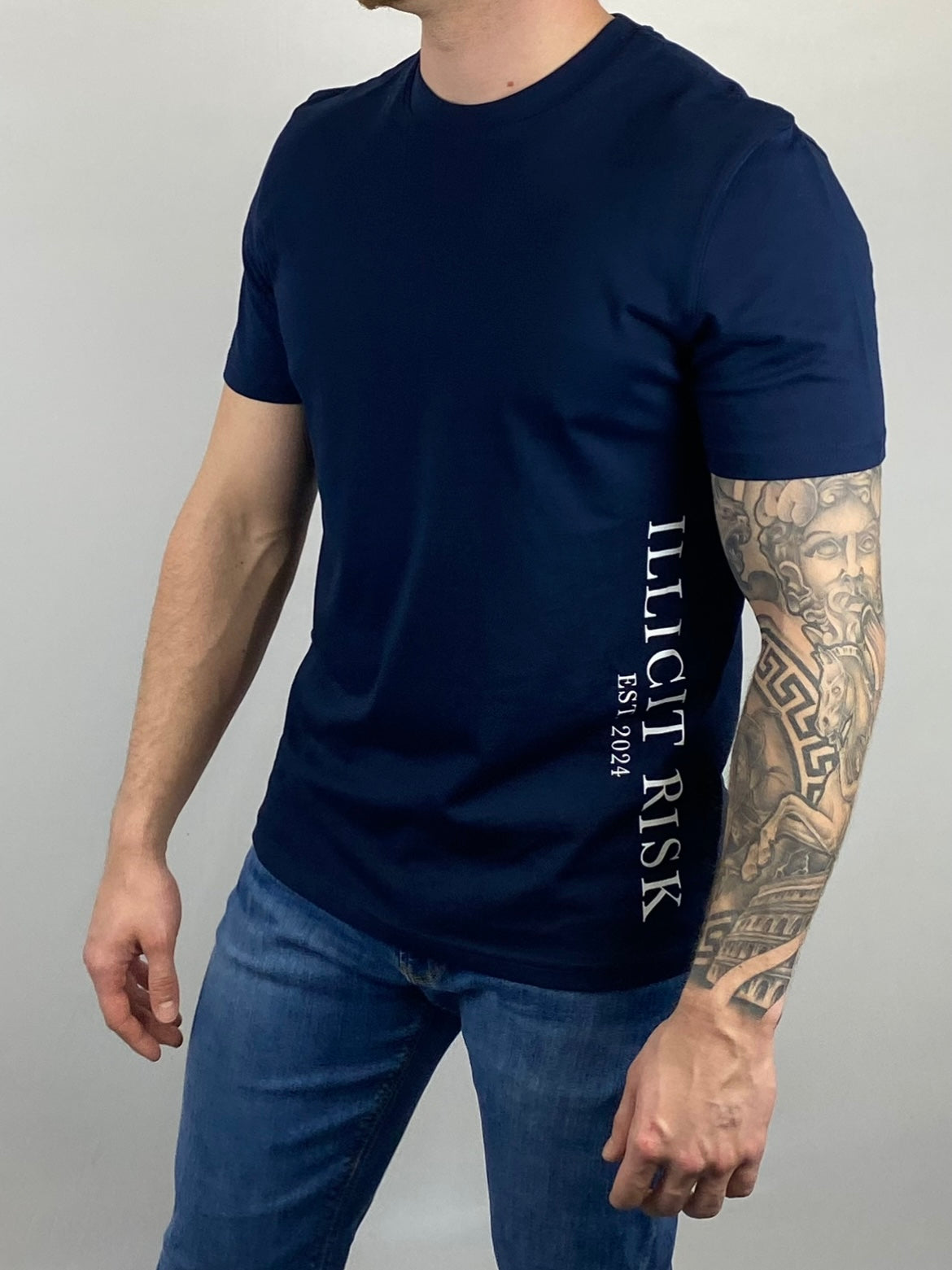 illicit risk navy T-shirt