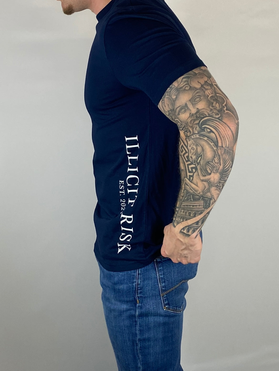 illicit risk navy T-shirt